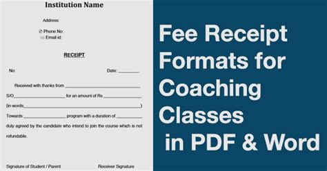 coaching fee receipt